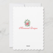 Carte de Noël luxe à personnalisation florale en f (Dos)