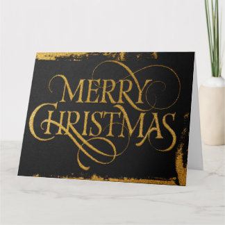 Carte de Noël Luxueuse avec Feuille d'Or | Glamour
