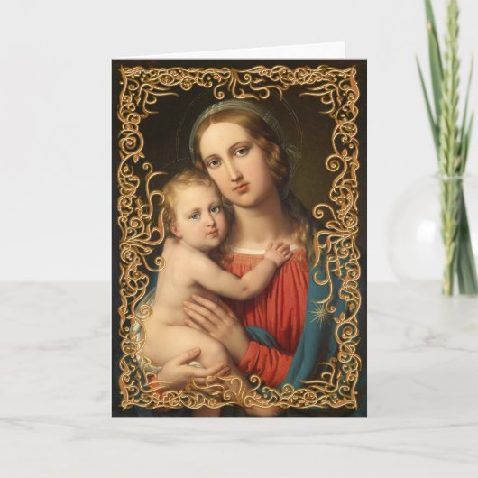 Carte de Noël Madonna et Enfant (Devant)