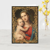 Carte de Noël Madonna et Enfant (Fleur jaune)