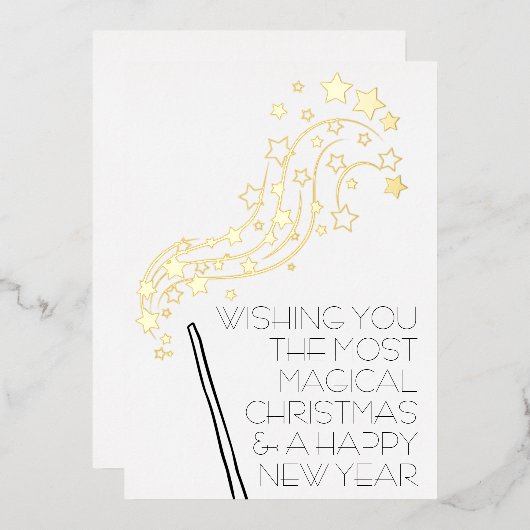 Carte de Noël magique avec Gold Foil (Recto/Verso)