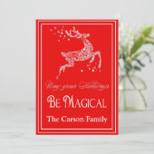 Carte de Noël magique de renne - carte de vacances (Debout devant)