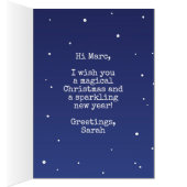 Carte de Noël magique licorne de Noël pétillant (Intérieur (Droit))