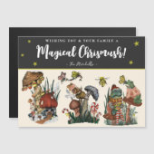 Carte de Noël magnétique aux champignons magiques  (Devant / Derrière)