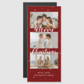 Carte de Noël magnétique de la bande photo moderne (Devant / Derrière)