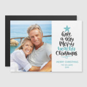 Carte de Noël magnétique de plage (Devant / Derrière)