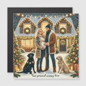 Carte de Noël magnétique personnalisable (Devant / Derrière)