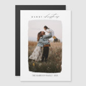 Carte de Noël magnétique photo verticale calligrap (Devant / Derrière)