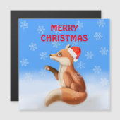 Carte de Noël Magnétique Red Fox (Devant / Derrière)
