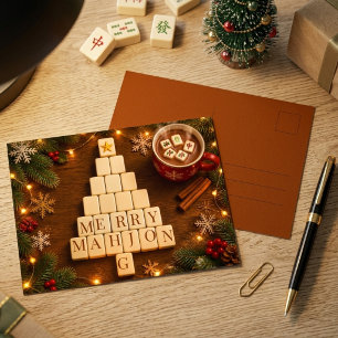 Carte de Noël Mahjong joyeuse