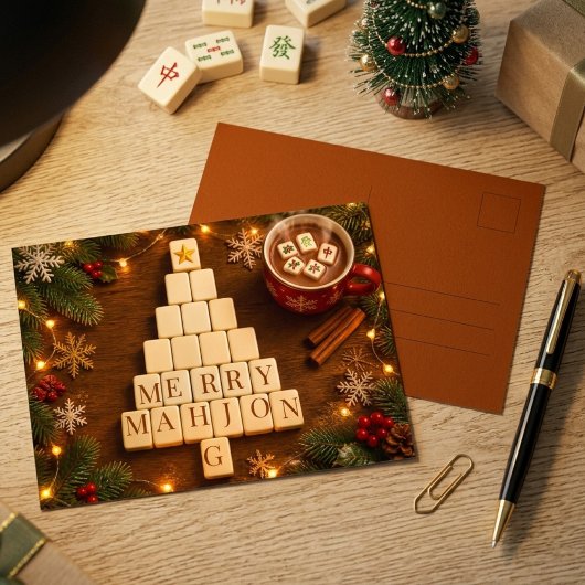 Carte de Noël Mahjong joyeuse