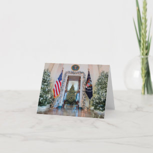 Carte de Noël Maison Blanche Arbres patriotiques