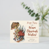 Carte de Noël Maison Champignon Rouge Mignonne (Debout devant)