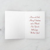 Carte de Noël Maman et Papa Fête (Intérieur)