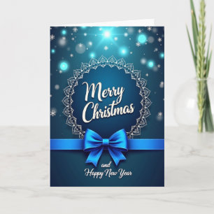 Carte de Noël Mandala Bleu