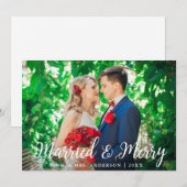 Carte de Noël mariage mariée et joyeuse photo (Devant / Derrière)