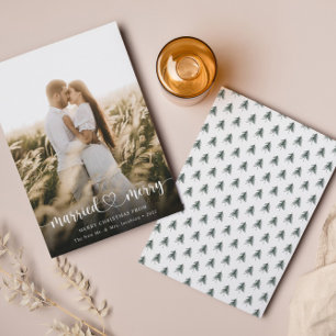 Carte de Noël Marié et Joyeux Élégant