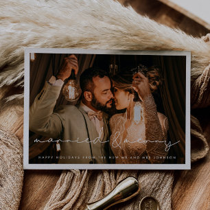 Carte de Noël Marié et Joyeux Minimaliste