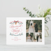 Carte de Noël Marié et Joyeux Multiphoto (Debout devant)