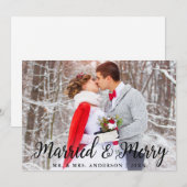 Carte de Noël Marié & Joyeux Mariage photo B (Devant / Derrière)