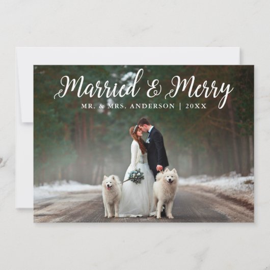 Carte de Noël Marié & Joyeux Mariage W (Devant)