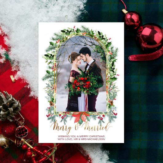 Carte de Noël Mariée et Joyeuse