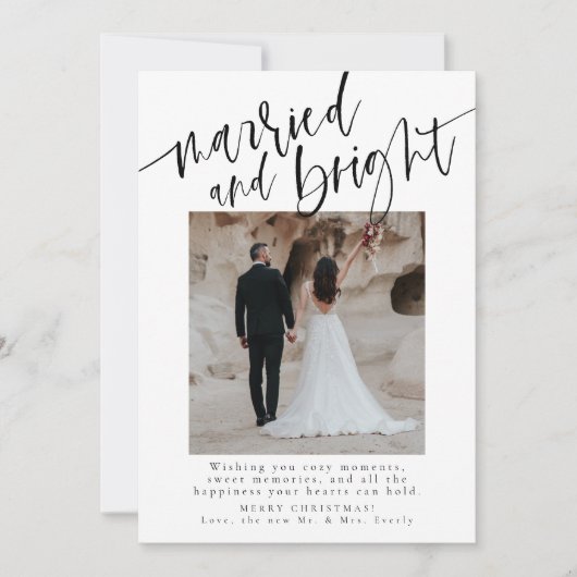 Carte de Noël Mariée Et Lumineuse (Devant)