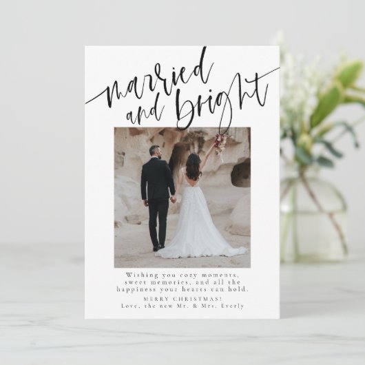 Carte de Noël Mariée Et Lumineuse (Debout devant)