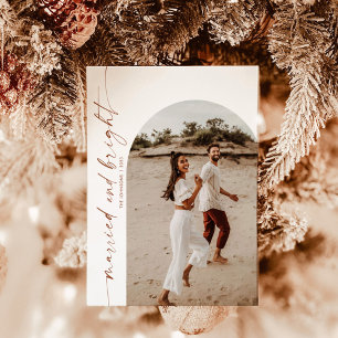 Carte de Noël Mariée et Lumineuse Arche photo
