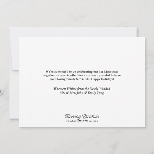 Carte de Noël mariée et mariée (Dos)