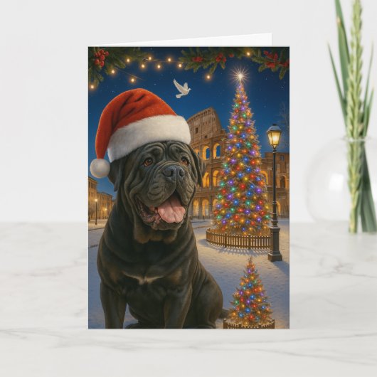 Carte de Noël Mastiff Napolitain (Devant)