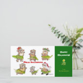 Carte de Noël Mele Kalikimaka Hula Hamsters (Debout devant)