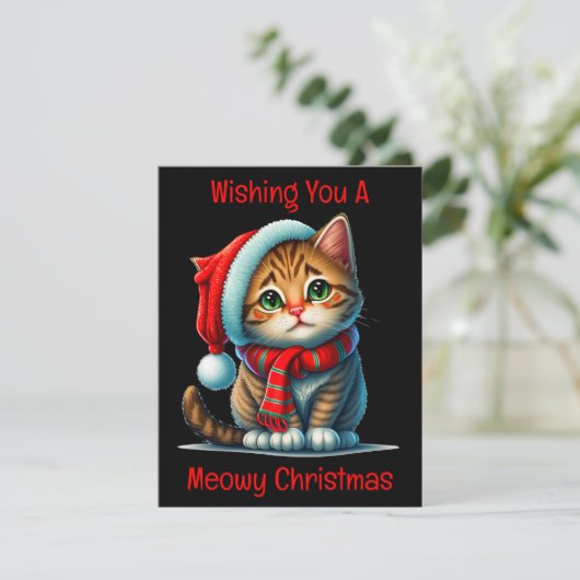 Carte de Noël Meowy (Debout devant)