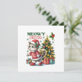 Carte de Noël Meowy (Debout devant)