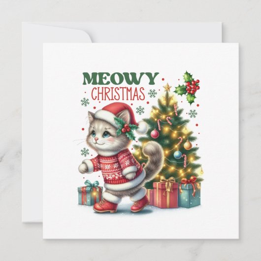 Carte de Noël Meowy (Devant)