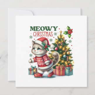Carte de Noël Meowy