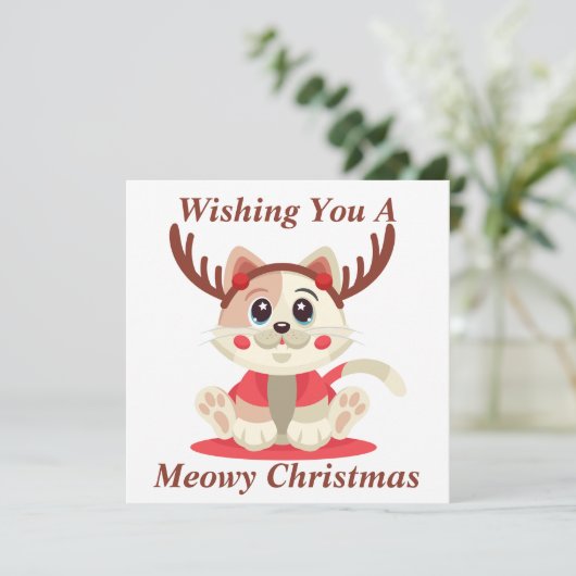 Carte de Noël Meowy (Debout devant)
