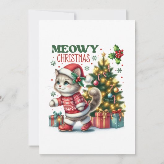 Carte de Noël Meowy (Devant)