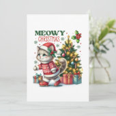 Carte de Noël Meowy (Debout devant)