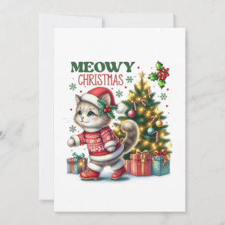 Carte de Noël Meowy