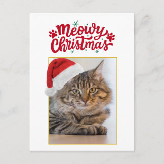 Carte de Noël Meowy avec photo personnalisée