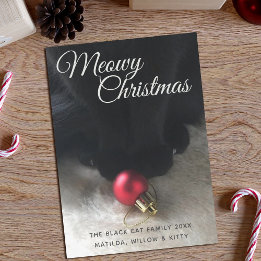Carte de Noël Meowy Black Cat