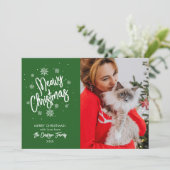 Carte de Noël Meowy Flocon de Neige Animaux Fêtes (Debout devant)