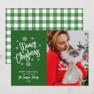 Carte de Noël Meowy Flocon de Neige Mignon pour An