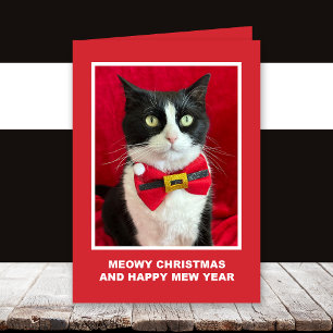 Carte de Noël Meowy pour chat smoking