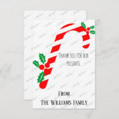 Carte de Noël Merci personnalisée (Devant / Derrière)