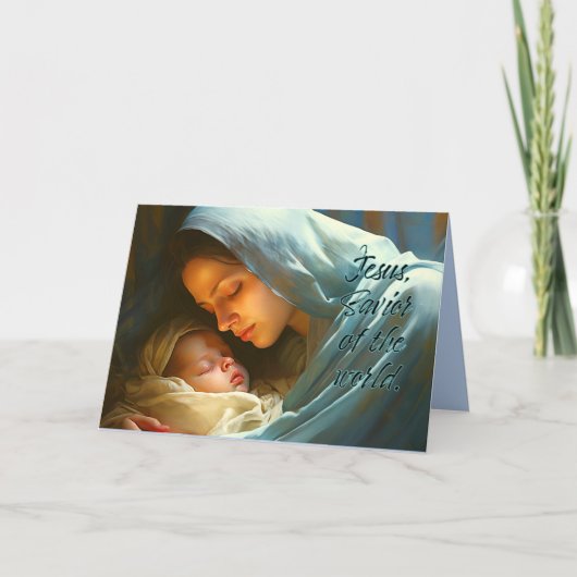 Carte de Noël mère et bébé (Devant)