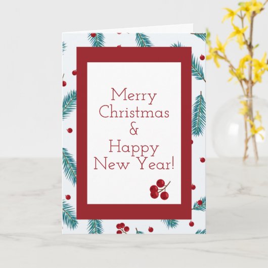 Carte de Noël Merry Berry (Fleur jaune)