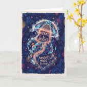 Carte de Noël Merry Bright Méduse Céleste (Fleur jaune)