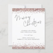Carte de Noël Merry Christmas à paillettes en or r (Devant)
